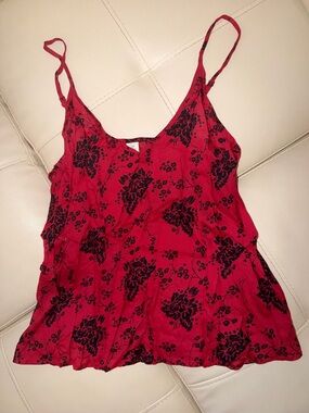 Sundance Red Floral Spaghetti Strap Cami